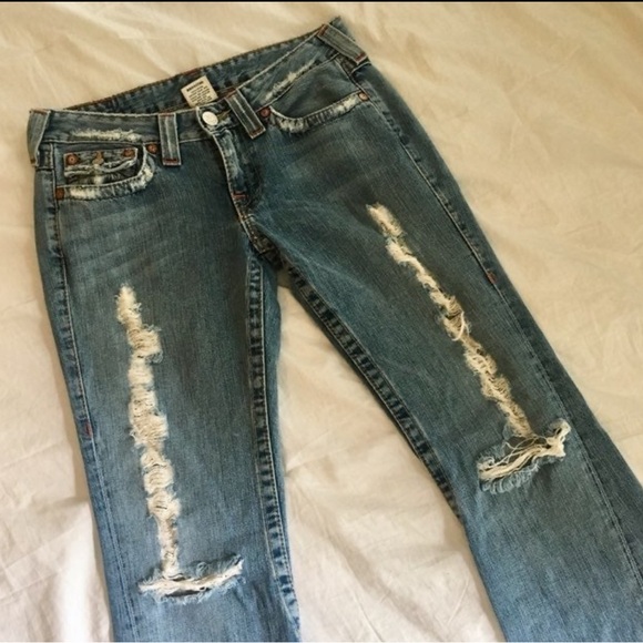 True religion y2k jeans destroyed Joey flared boot cut - Picture 3 of 10